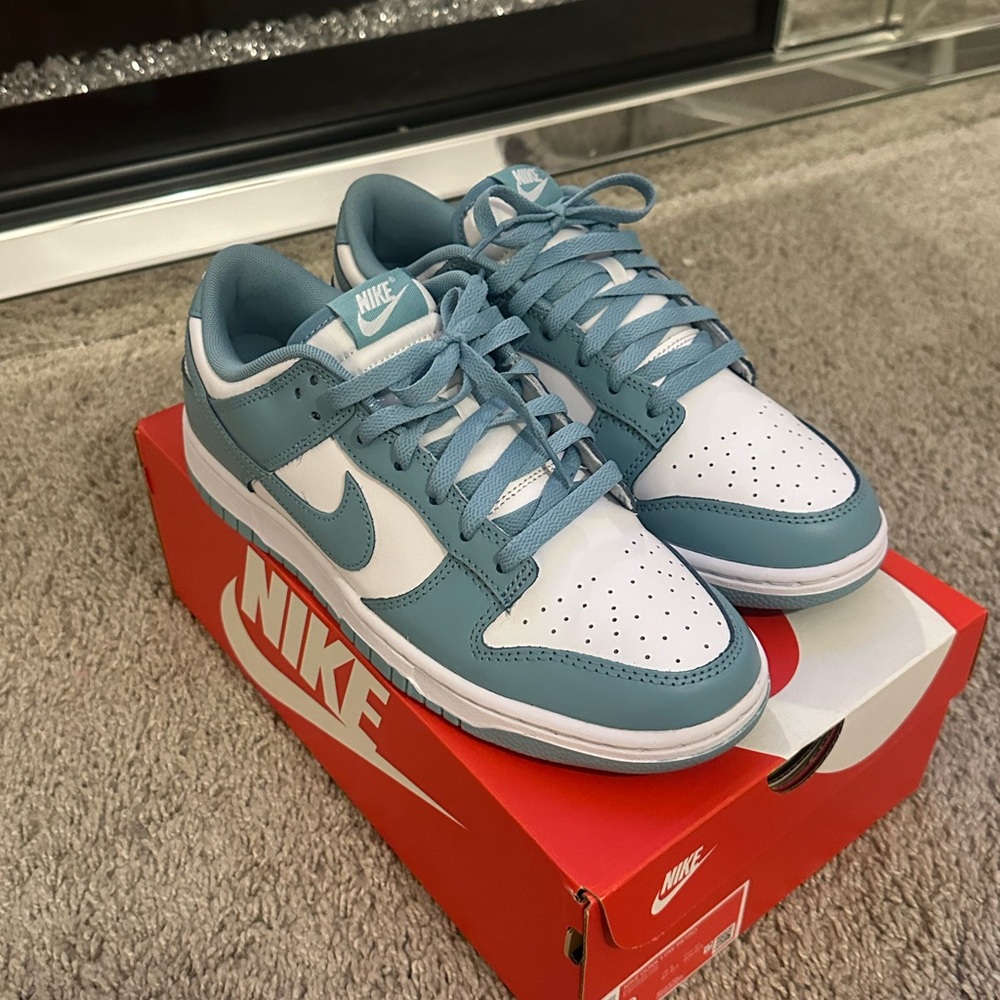 Nike Teal and White Low-Top Sneakers